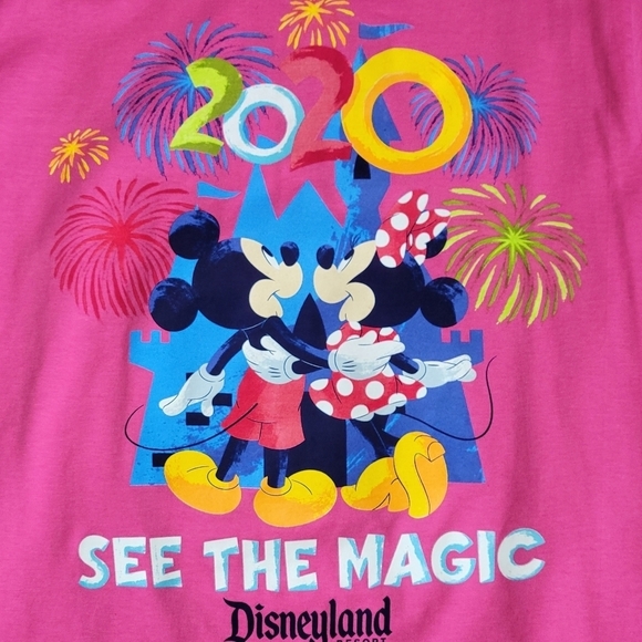 Disney Parks Exclusive Mickey and Minnie T-shirt  Pink Women's Size Small - Picture 3 of 5